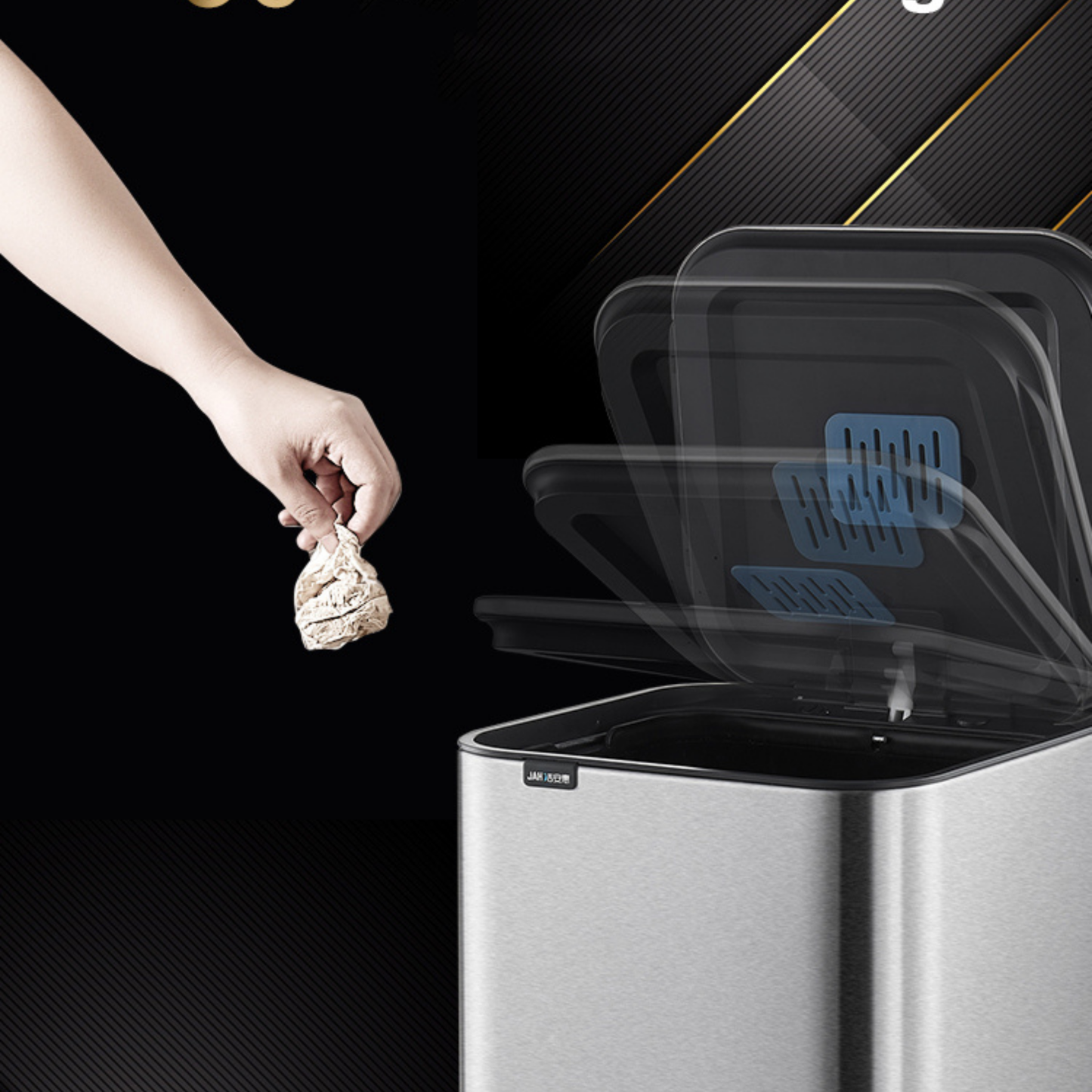 Semplis 9L Stainless Steel Trash Can